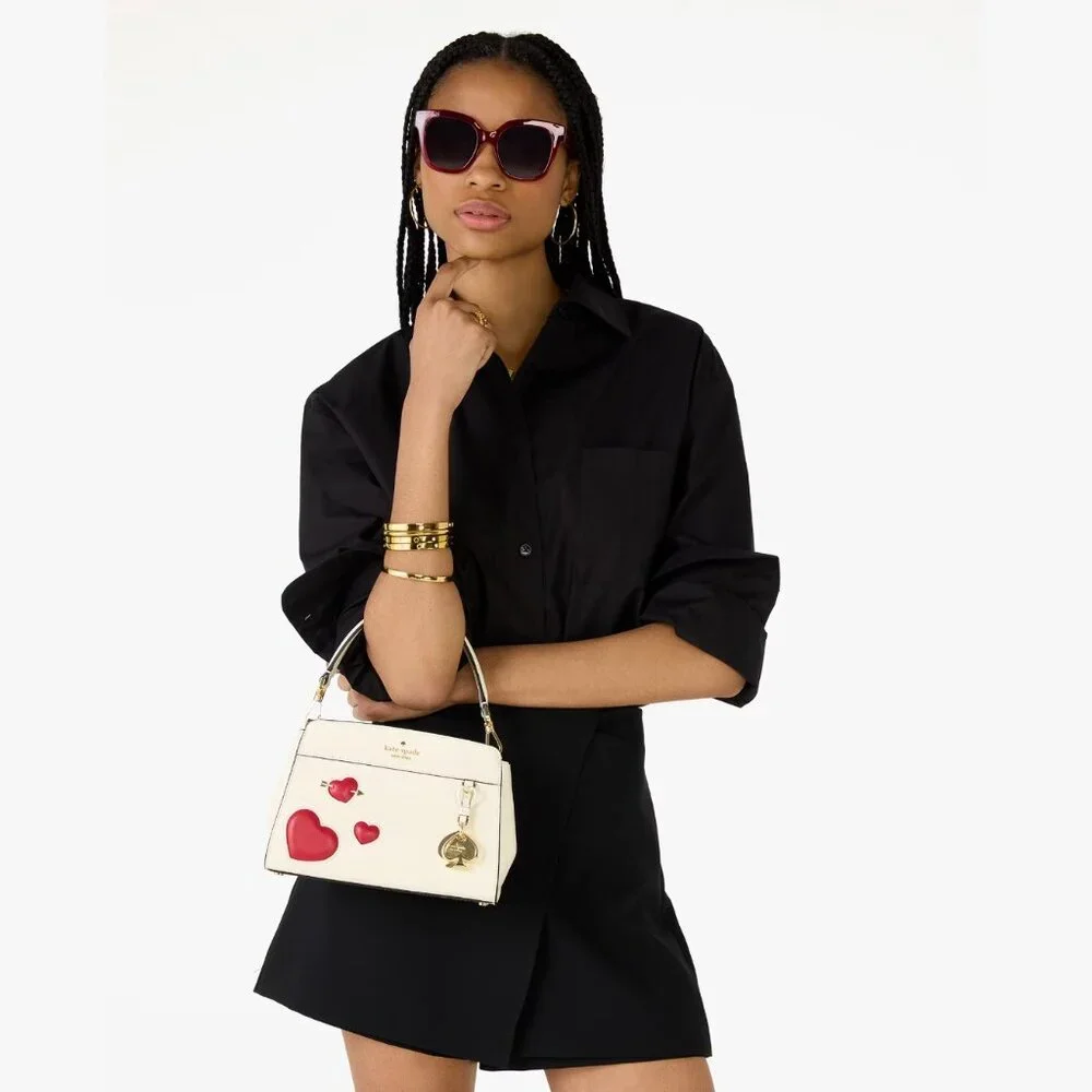RAFFLE - ONLY 4 LEFT  NWT Kate Spade Madison Puffy Heart Small Satchel MSRP $409 - Picture 6 of 14